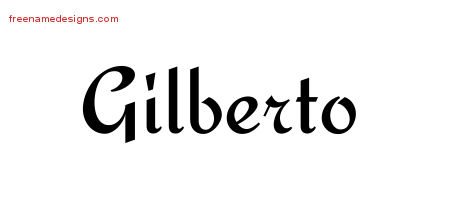 Calligraphic Stylish Name Tattoo Designs Gilberto Free Graphic