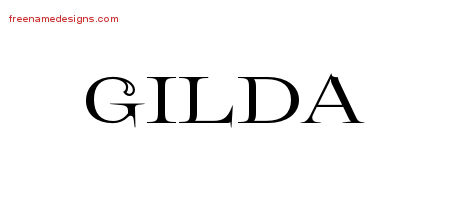 Flourishes Name Tattoo Designs Gilda Printable