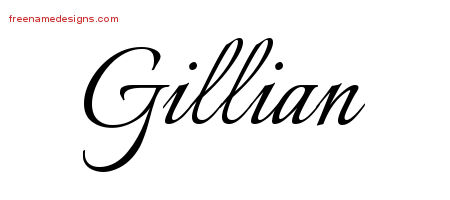 Calligraphic Name Tattoo Designs Gillian Download Free