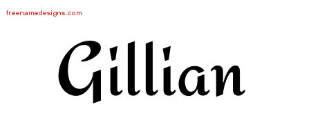 Calligraphic Stylish Name Tattoo Designs Gillian Download Free