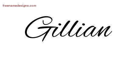 Cursive Name Tattoo Designs Gillian Download Free