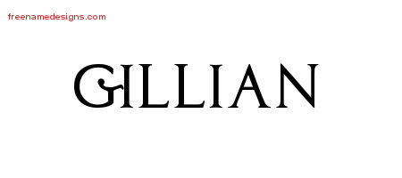Regal Victorian Name Tattoo Designs Gillian Graphic Download