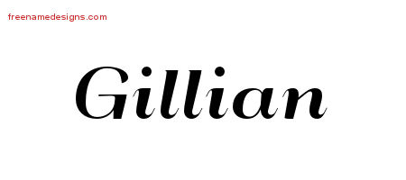 Art Deco Name Tattoo Designs Gillian Printable