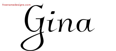 Elegant Name Tattoo Designs Gina Free Graphic