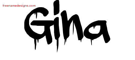 Graffiti Name Tattoo Designs Gina Free Lettering