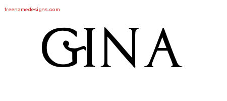 Regal Victorian Name Tattoo Designs Gina Graphic Download