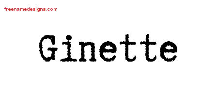 Typewriter Name Tattoo Designs Ginette Free Download