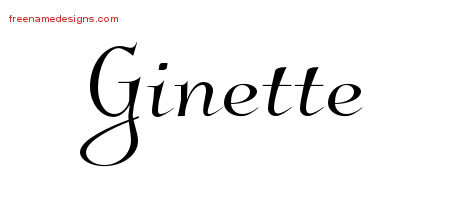 Elegant Name Tattoo Designs Ginette Free Graphic