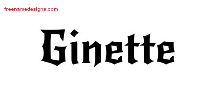 Gothic Name Tattoo Designs Ginette Free Graphic