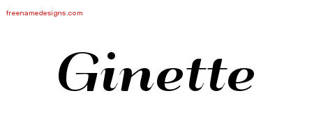 Art Deco Name Tattoo Designs Ginette Printable