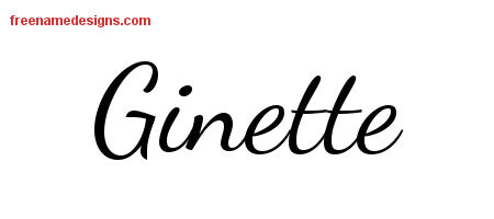 Lively Script Name Tattoo Designs Ginette Free Printout