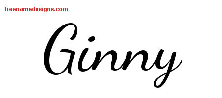 Lively Script Name Tattoo Designs Ginny Free Printout