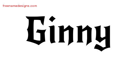 Gothic Name Tattoo Designs Ginny Free Graphic