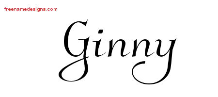Elegant Name Tattoo Designs Ginny Free Graphic