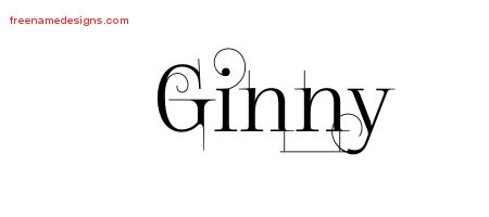 Decorated Name Tattoo Designs Ginny Free