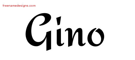 Calligraphic Stylish Name Tattoo Designs Gino Free Graphic