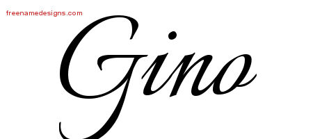 Calligraphic Name Tattoo Designs Gino Free Graphic