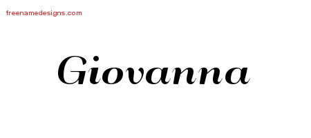 Art Deco Name Tattoo Designs Giovanna Printable