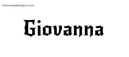 Gothic Name Tattoo Designs Giovanna Free Graphic