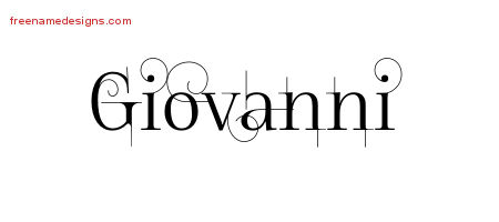 Decorated Name Tattoo Designs Giovanni Free Lettering