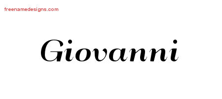 Art Deco Name Tattoo Designs Giovanni Graphic Download