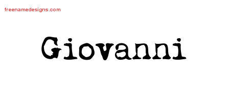 Vintage Writer Name Tattoo Designs Giovanni Free
