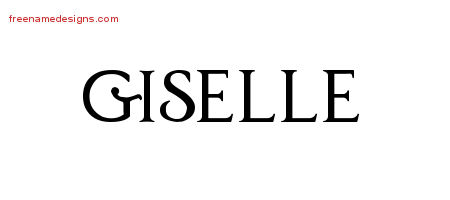 Regal Victorian Name Tattoo Designs Giselle Graphic Download