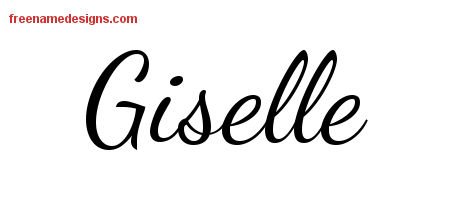 Lively Script Name Tattoo Designs Giselle Free Printout