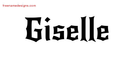 Gothic Name Tattoo Designs Giselle Free Graphic