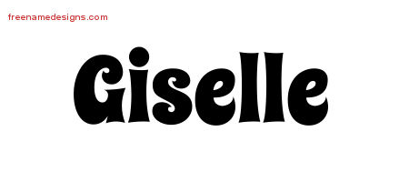 Groovy Name Tattoo Designs Giselle Free Lettering