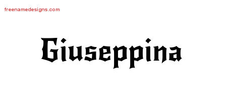Gothic Name Tattoo Designs Giuseppina Free Graphic