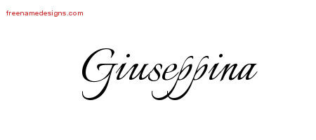 Calligraphic Name Tattoo Designs Giuseppina Download Free