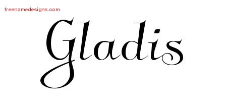 Elegant Name Tattoo Designs Gladis Free Graphic