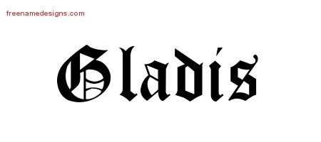 Blackletter Name Tattoo Designs Gladis Graphic Download
