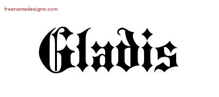 Old English Name Tattoo Designs Gladis Free