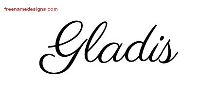 Classic Name Tattoo Designs Gladis Graphic Download