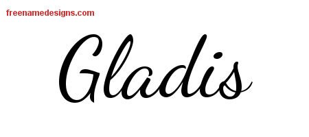 Lively Script Name Tattoo Designs Gladis Free Printout