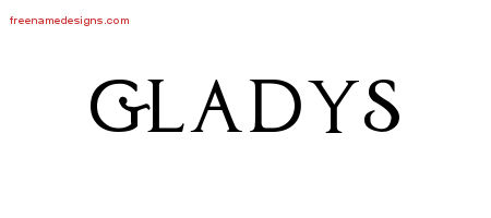 Regal Victorian Name Tattoo Designs Gladys Graphic Download