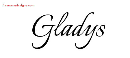 Calligraphic Name Tattoo Designs Gladys Download Free