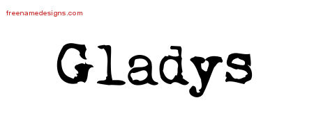 Vintage Writer Name Tattoo Designs Gladys Free Lettering