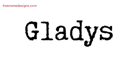Typewriter Name Tattoo Designs Gladys Free Download
