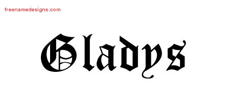 Blackletter Name Tattoo Designs Gladys Graphic Download