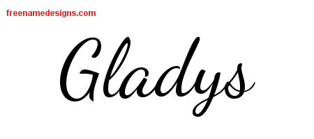 Lively Script Name Tattoo Designs Gladys Free Printout