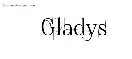 Decorated Name Tattoo Designs Gladys Free