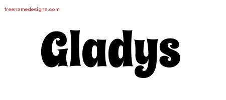 Groovy Name Tattoo Designs Gladys Free Lettering