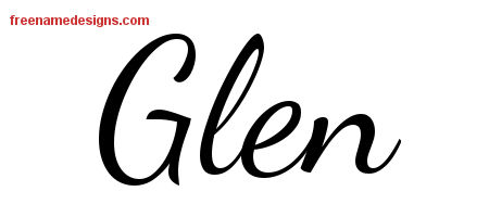 Lively Script Name Tattoo Designs Glen Free Download