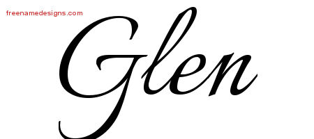 Calligraphic Name Tattoo Designs Glen Free Graphic