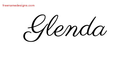 Classic Name Tattoo Designs Glenda Graphic Download