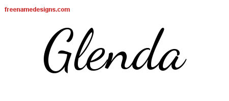 Lively Script Name Tattoo Designs Glenda Free Printout