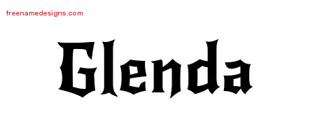 Gothic Name Tattoo Designs Glenda Free Graphic